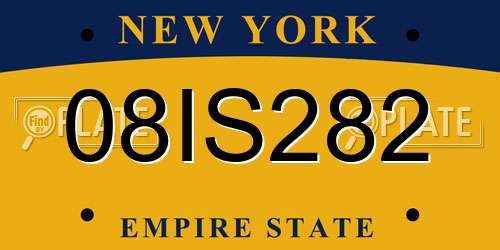 08IS282 New York License Plate