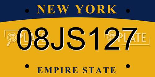 08JS127 New York License Plate