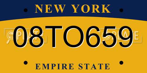 08TO659 New York License Plate