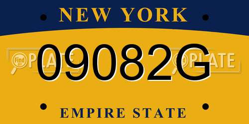09082G New York License Plate