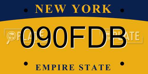 090FDB New York License Plate