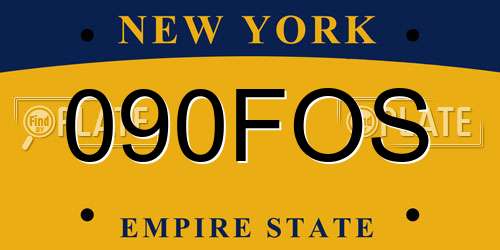 090FOS New York License Plate