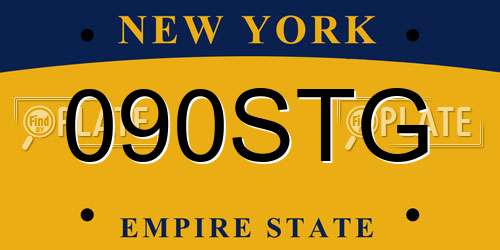 090STG New York License Plate