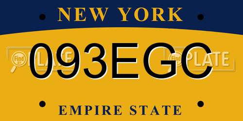093EGC New York License Plate