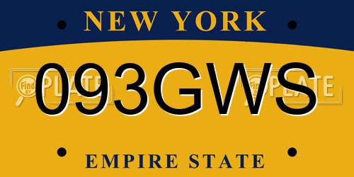 093GWS New York License Plate