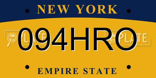 094HRO New York License Plate