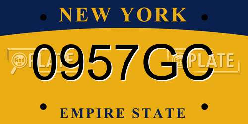 0957GC New York License Plate