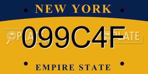 099C4F New York License Plate