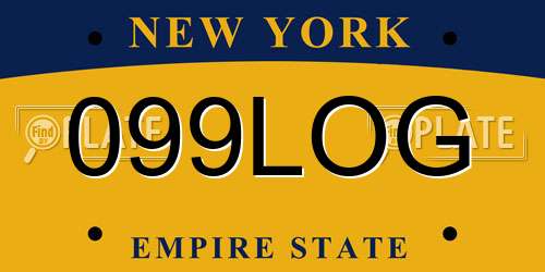 099LOG New York License Plate