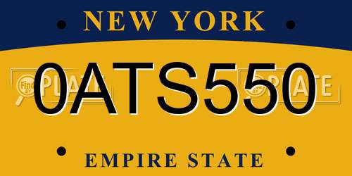 0ATS550 New York License Plate