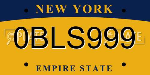 0BLS999 New York License Plate