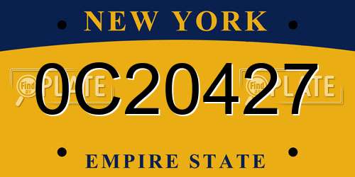 0C20427 New York License Plate