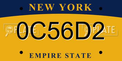 0C56D2 New York License Plate