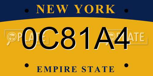 0C81A4 New York License Plate