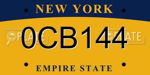 0CB144 New York License Plate