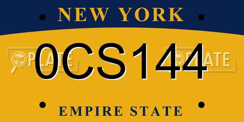 0CS144 New York License Plate