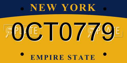 0CT0779 New York License Plate