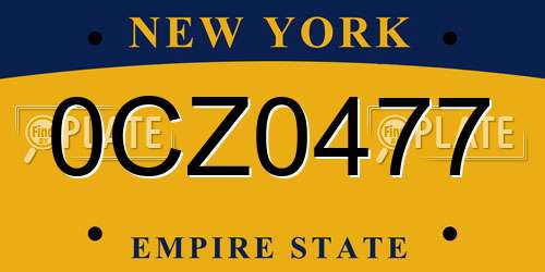 0CZ0477 New York License Plate