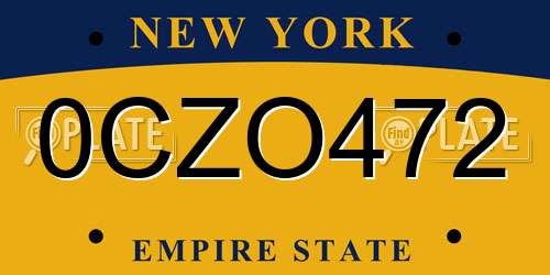 0CZO472 New York License Plate