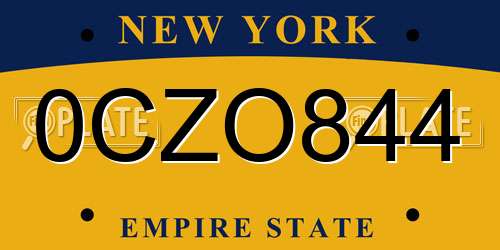 0CZO844 New York License Plate