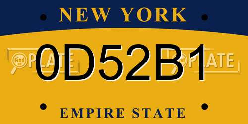 0D52B1 New York License Plate