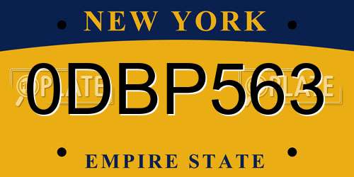 0DBP563 New York License Plate