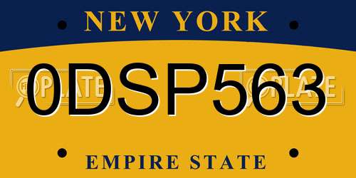 0DSP563 New York License Plate