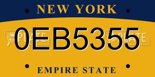 0EB5355 New York License Plate