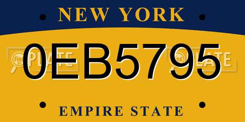 0EB5795 New York License Plate