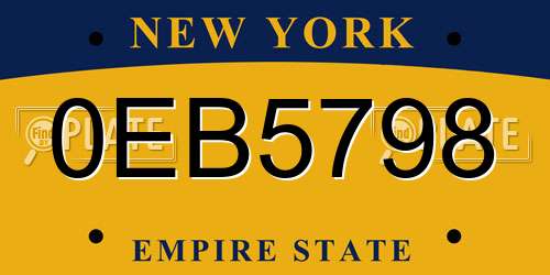 0EB5798 New York License Plate