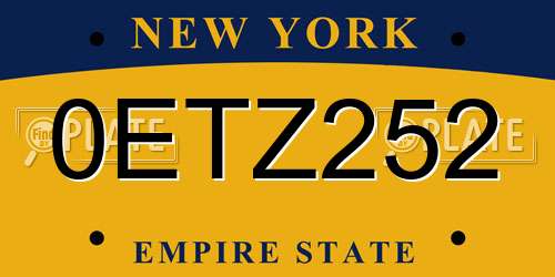 0ETZ252 New York License Plate
