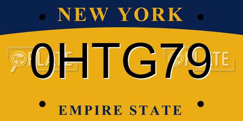 0HTG79 New York License Plate