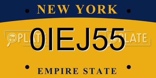 0IEJ55 New York License Plate
