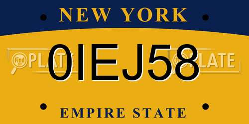 0IEJ58 New York License Plate
