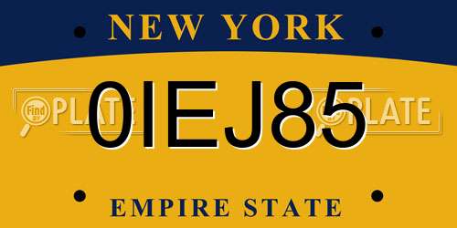0IEJ85 New York License Plate