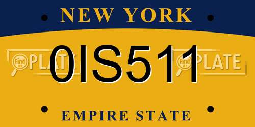 0IS511 New York License Plate