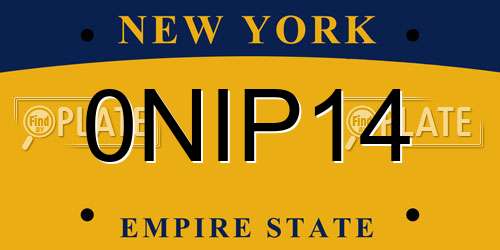 0NIP14 New York License Plate