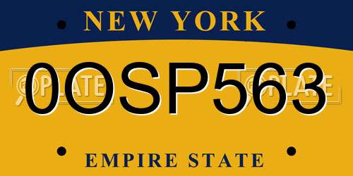 0OSP563 New York License Plate