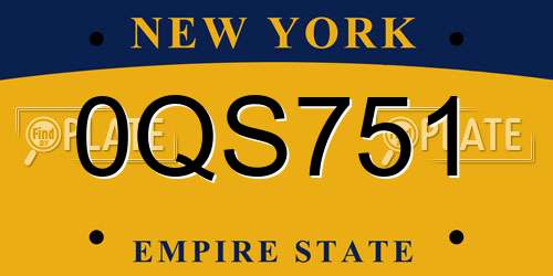 0QS751 New York License Plate