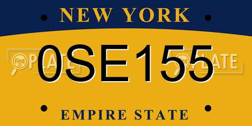 0SE155 New York License Plate