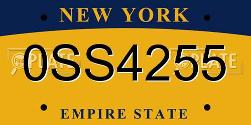 0SS4255 New York License Plate