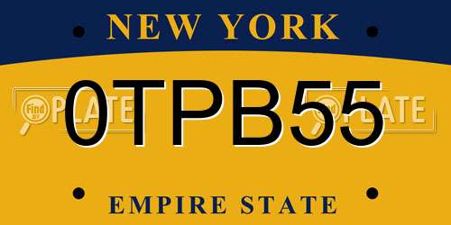 0TPB55 New York License Plate
