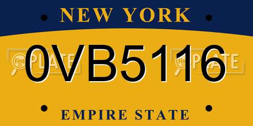0VB5116 New York License Plate