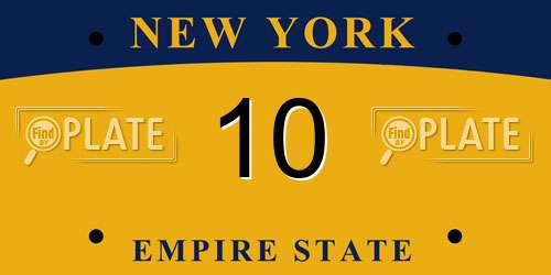 10 New York License Plate
