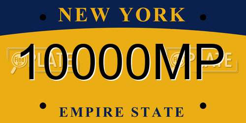 10000MP New York License Plate