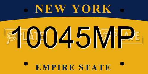 10045MP New York License Plate