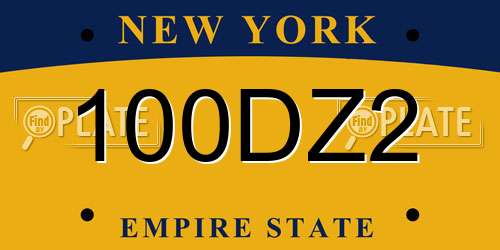 100DZ2 New York License Plate
