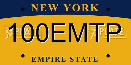 100EMTP New York License Plate