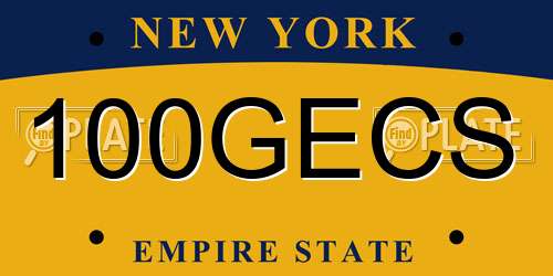 100GECS New York License Plate