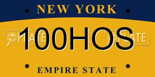 100HOS New York License Plate